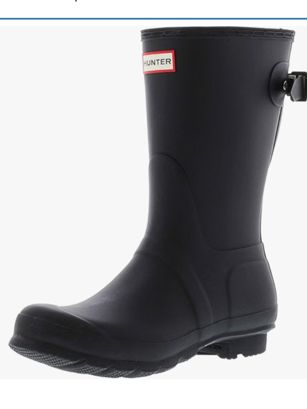 Hunter Women's Size8 Black Gloss Original Back Adj. Short Gloss Rain Boots, NWOT